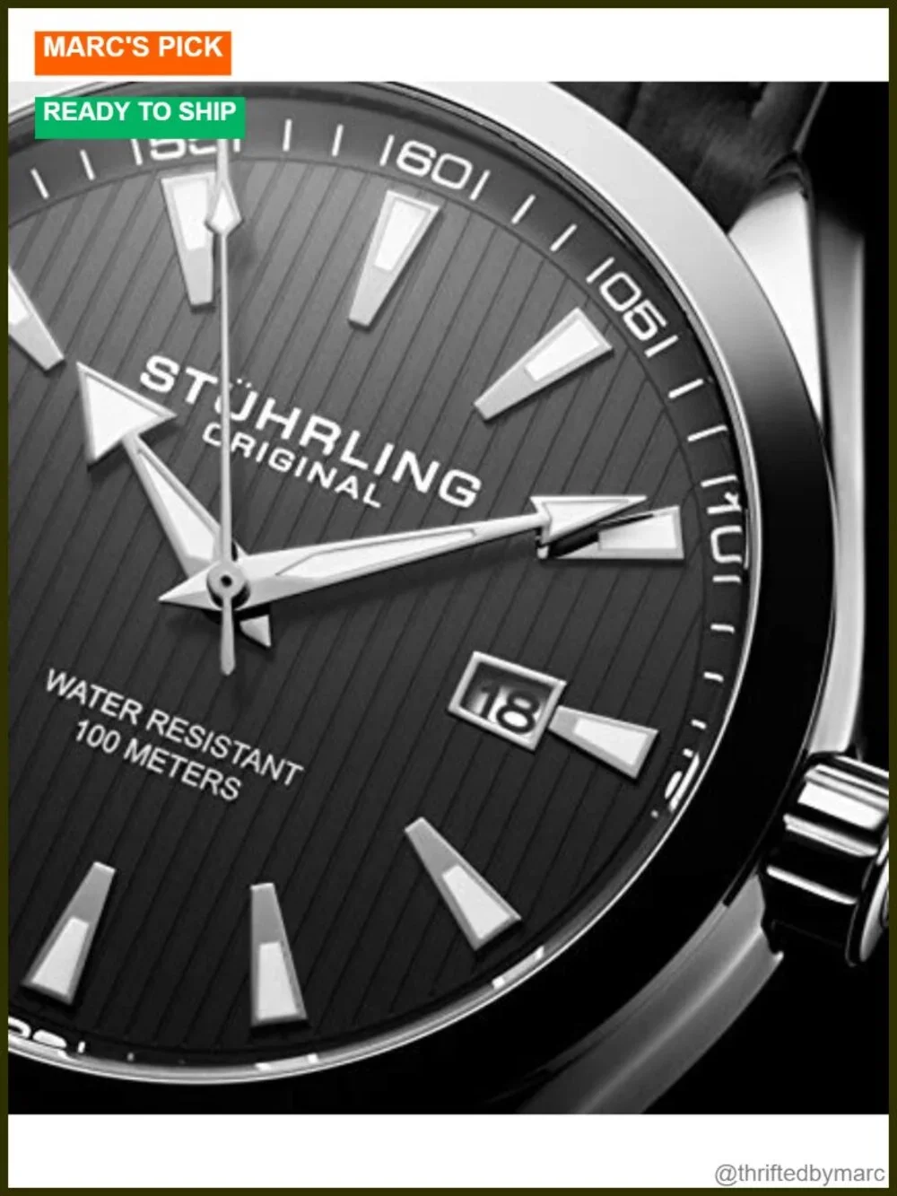 Men's Dress Watch - Analog Date Display Steel Case Leather Band